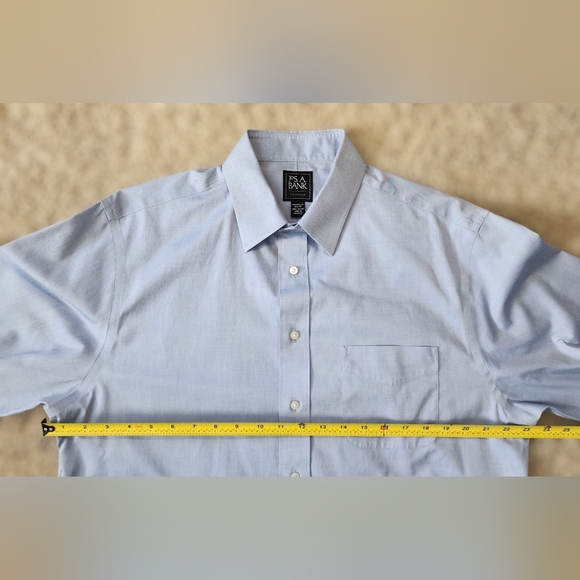Jos. A. Bank Traveler Oxford Blue Tailored Fit 16.5 x 37 Dress Shirt - Picture 5 of 7